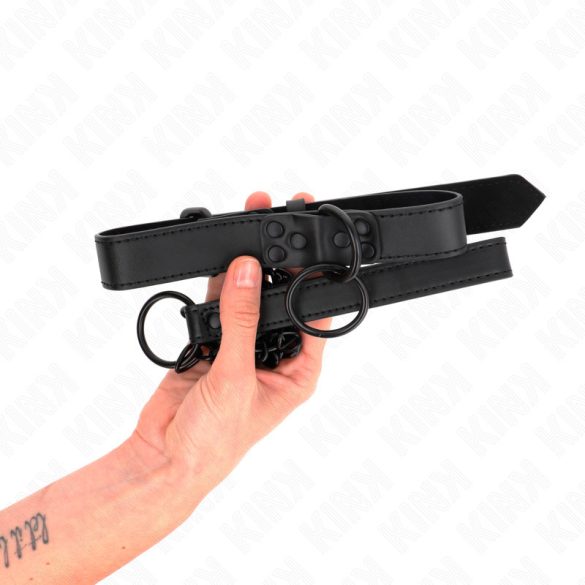 KINK - állítható nyakörv sötét pórázzal, 37-54 cm