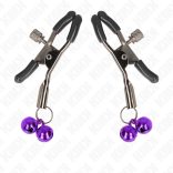 KINK - dupla harang alakú mellbimbó csipesz, 6 cm, lila