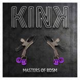 KINK - dupla harang alakú mellbimbó csipesz, 6 cm, lila
