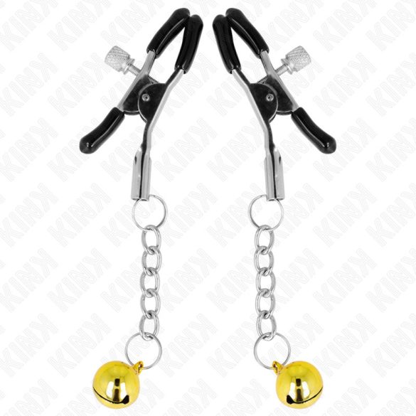 KINK Gold Jingle Bell – ékszer mellbimbó csipesz 6 cm