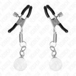 KINK – ezüst színű üveggyöngy mellbimbócsipesz 6 cm