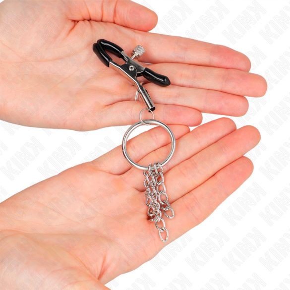 KINK – ezüst csiklócsipesz lánccal, 6 cm