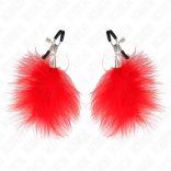 KINK - piros tollas mellbimbó klipsz 7 cm