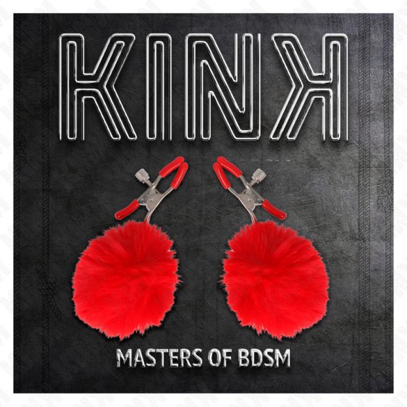 KINK – vörös műszőr ball csipesz, 6 cm, érzéki játékokhoz