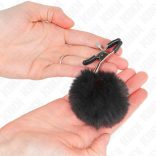 KINK - prémium műszőr ball mellbimbó csipesz fekete 6 cm