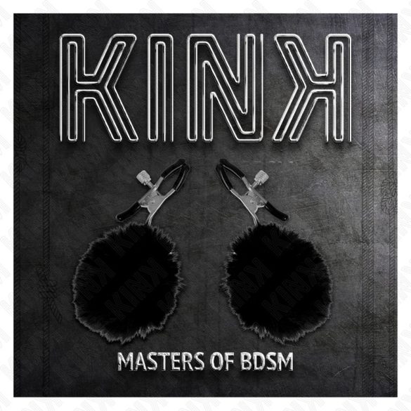 KINK - prémium műszőr ball mellbimbó csipesz fekete 6 cm