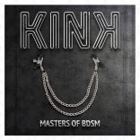 KINK – ezüst mellbimbó klipszek, 2 vastag lánccal