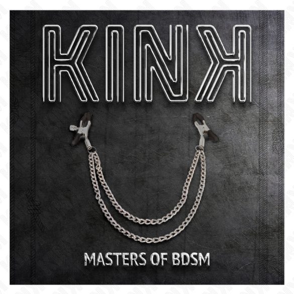 KINK – ezüst mellbimbó klipszek, 2 vastag lánccal