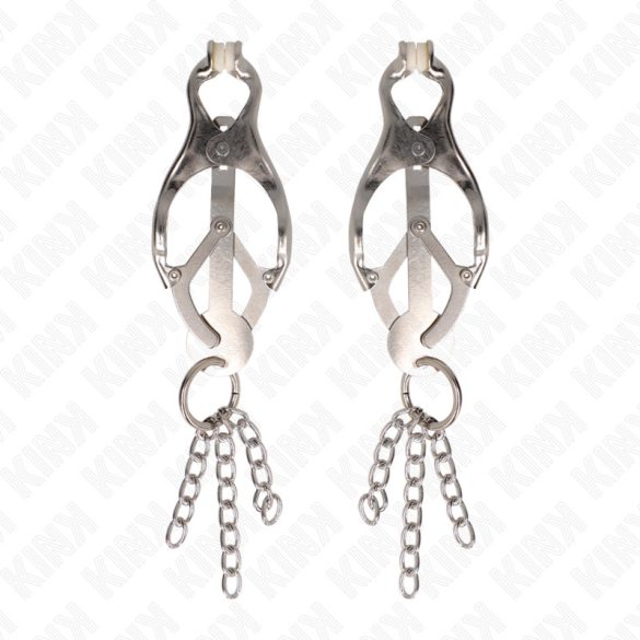 KINK - japán lóhere mellbimbóprés ezüst láncokkal