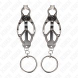 KINK - ezüst japán lóhere mellbimbó csipeszek