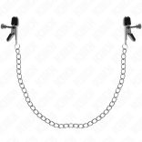 KINK – ezüst lapos láncos mellbimbócsipesz 34 cm