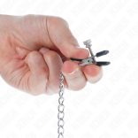 KINK – ezüst lapos láncos mellbimbócsipesz 34 cm