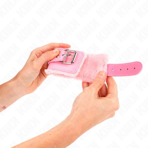 KINK – rózsaszín prémium csukló megkötők állítható hevederrel