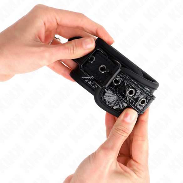 KINK – állítható fekete csuklós kötözők, gyémánt mintázattal