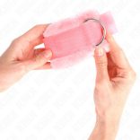 KINK – állítható rózsaszín csuklókötöző prémium bőrrel