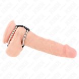 KINK – dupla fém péniszgyűrű bőr kapcsolattal