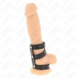 KINK – hármas bőr péniszgyűrű nyomásos zárással