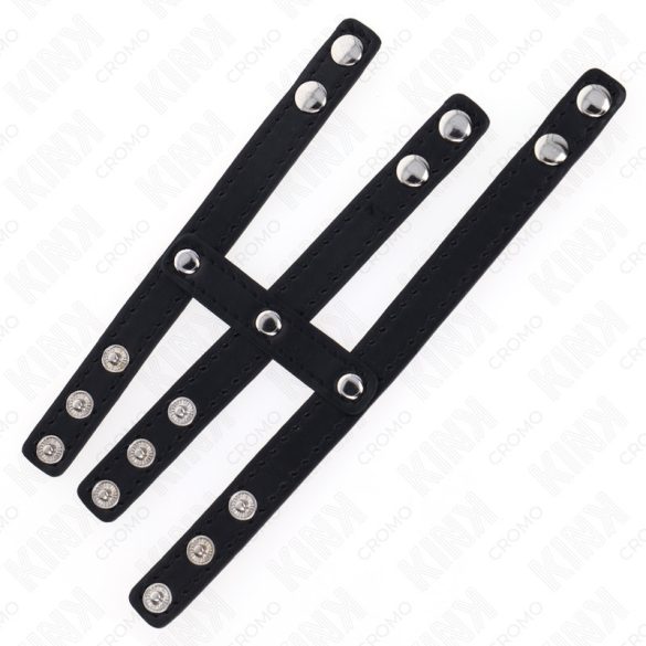 KINK – hármas bőr péniszgyűrű nyomásos zárással