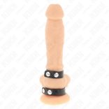 KINK - állítható dupla bőrszíj péniszgyűrű