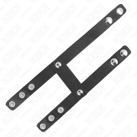 KINK - állítható dupla bőrszíj péniszgyűrű