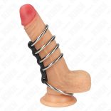 KINK – bőrrel összekötött fém péniszgyűrűk (3,7–5 cm)