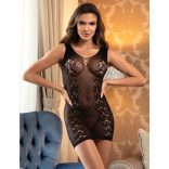 SUBBLIME - rövid elasztikus halháló ruha fekete, egy méret