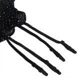 SUBBLIME - fekete halhálós bodystocking kesztyűvel és gyémántokkal