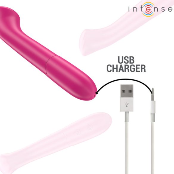 INTENSE - rugalmas 19 cm-es vibrátor 10 rezgési móddal