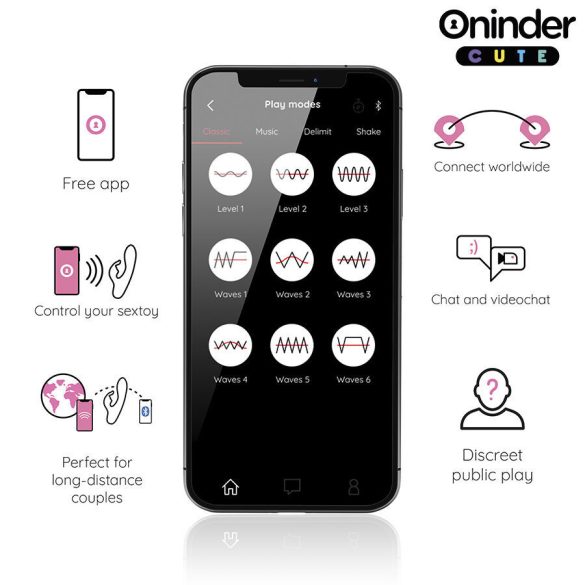 ONINDER CUTE – G-pontos és csikló vibrátor, világméretű app