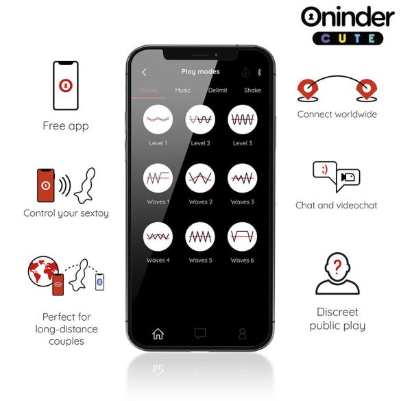 ONINDER CUTE - vibráló anális dugó szerelemhez, app-vel