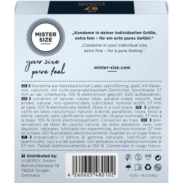 MISTER SIZE - Prémium magnum óvszer 57 mm, 3 db