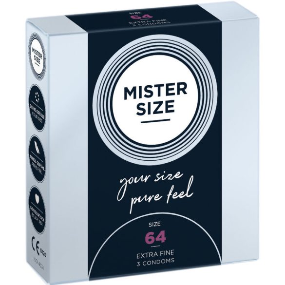 MISTER SIZE - XXL méretű prémium óvszer (64 mm, 3 db)