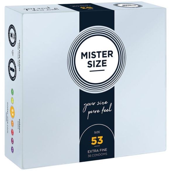 Mister Size - prémium M méretű óvszer (53 mm, 36 db)
