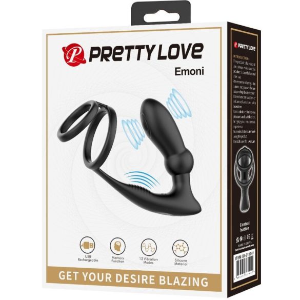 PRETTY LOVE – vibráló péniszgyűrű és análplug 12 fokozattal
