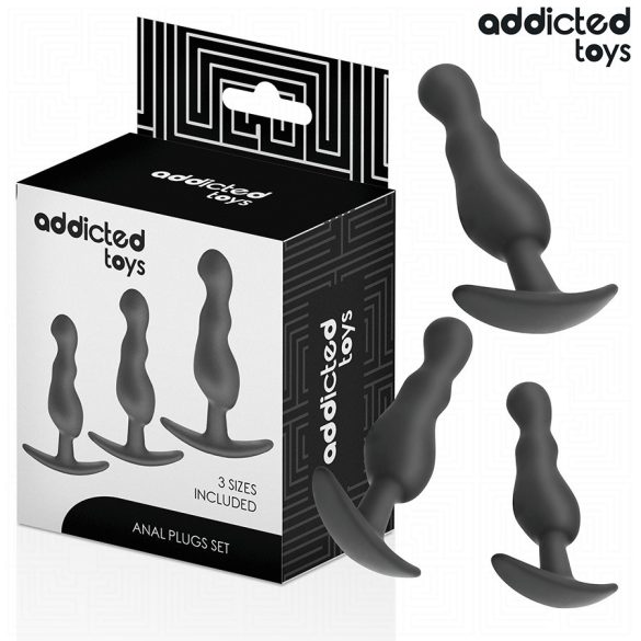 ADDICTED TOYS – 3 db szilikon anál dildó készlet
