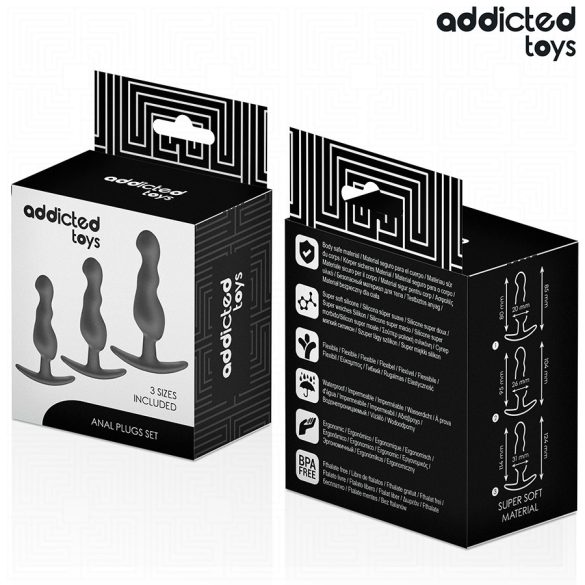 ADDICTED TOYS – 3 db szilikon anál dildó készlet