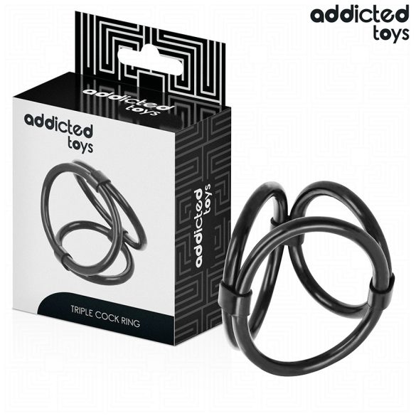 ADDICTED TOYS – prémium hármas péniszgyűrű