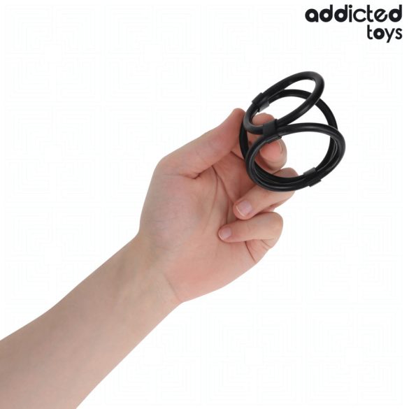 ADDICTED TOYS – prémium hármas péniszgyűrű