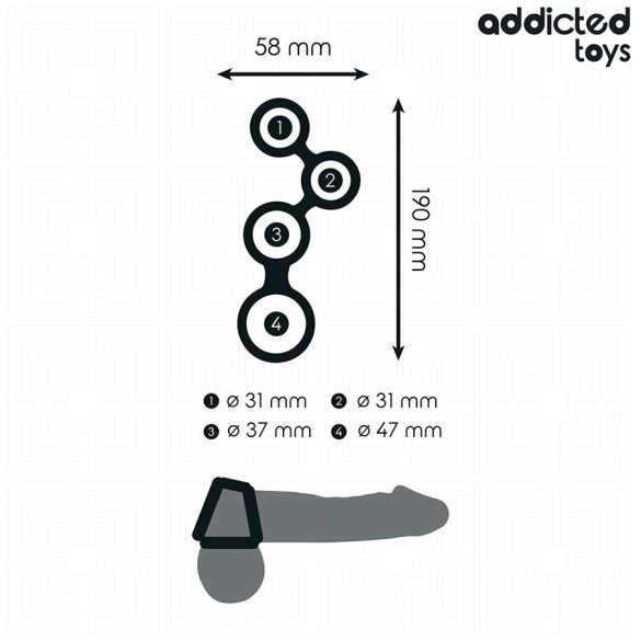 ADDICTED TOYS - péniszgyűrű herekârtyával