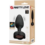 PRETTY LOVE - LED fénnyel ellátott anál dugó fekete 9,8 cm