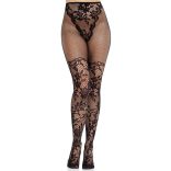 Leg Avenue Dahlia – csipkés harisnya hálós részletekkel