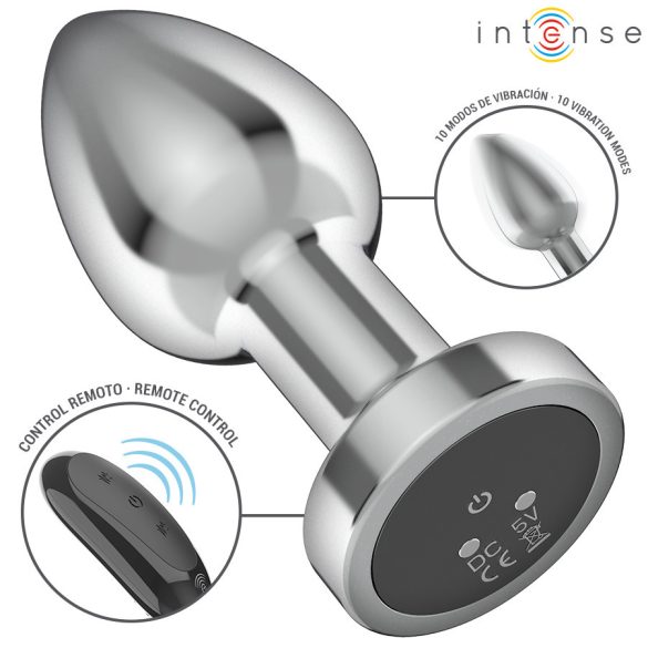 INTENSE - távirányítós fém anális vibrátor 10 rezgési móddal
