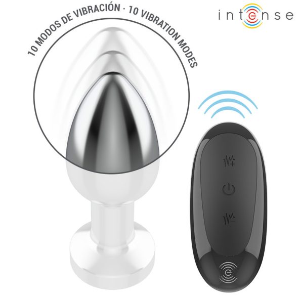 INTENSE - távirányítós fém anális vibrátor 10 rezgési móddal