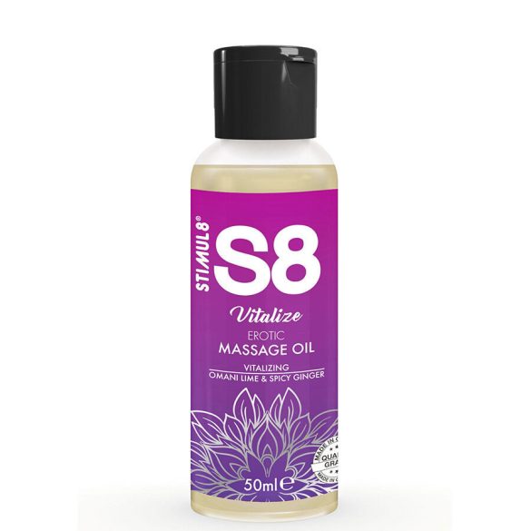 STIMUL8 S8 – Vitalizáló erotikus masszázs olaj lime 50 ml