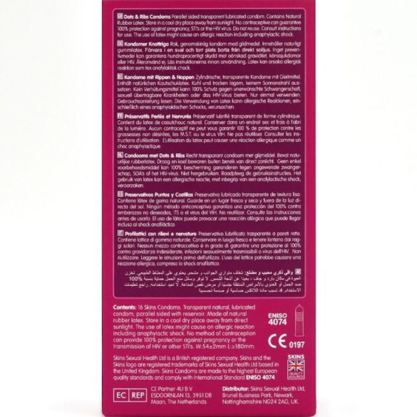 SKINS – prémium pontozott és bordázott óvszer csomag 16 db