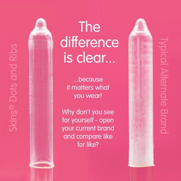 SKINS - Prémium óvszerek csomag 4, pontokkal és redőkkel