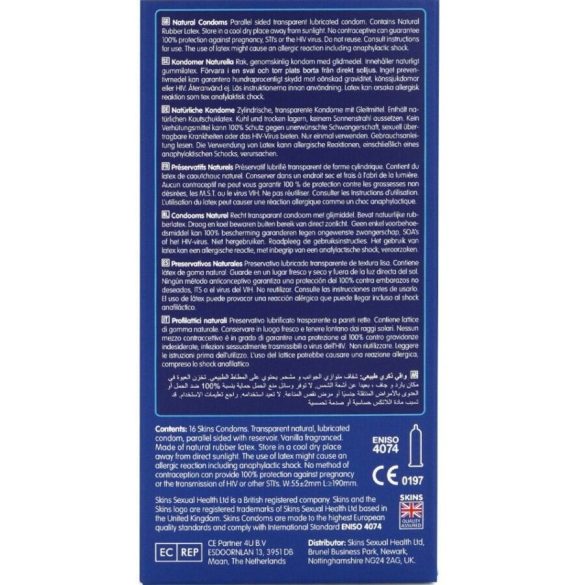 SKINS - prémium natúr óvszer csomag 16 darabos