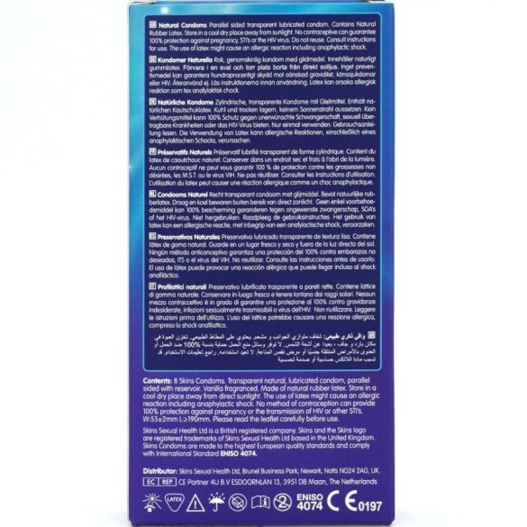 SKINS – prémium natúr óvszer 8 db-os csomagban