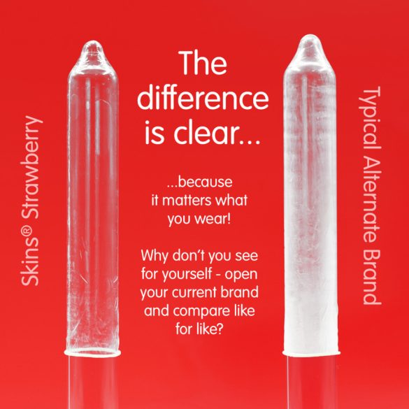 SKINS – eper ízű prémium óvszer 8 db-os csomag