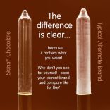 SKINS - prémium csokoládé ízű óvszerek, 8 db